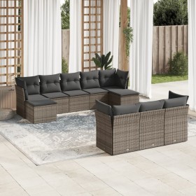 Set de sofás de jardín 10 pzas con cojines ratán sintético gris de , Conjuntos de jardín - Ref: Foro24-3250169, Precio: 596,4...