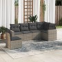 6-teiliges Gartenmöbel-Set und graue synthetische Rattankissen von , Modulare Sofas für den Außenbereich - Ref: Foro24-325136...