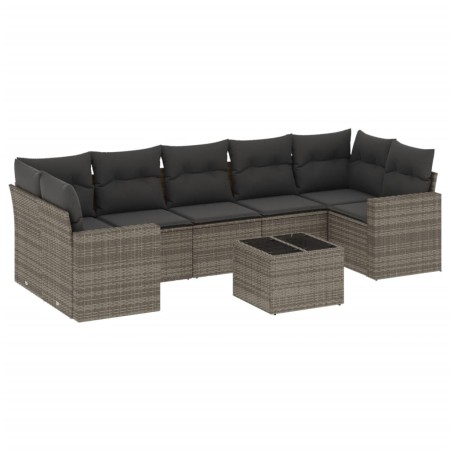 8-piece garden sofa set and gray synthetic rattan cushions by , Modular outdoor sofas - Ref: Foro24-3251077, Price: 573,82 €,...