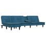 L-förmiges Schlafsofa aus blauem Samt, 255 x 140 x 70 cm von , Sofas - Ref: Foro24-3157259, Preis: 372,99 €, Rabatt: %