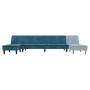 L-förmiges Schlafsofa aus blauem Samt, 255 x 140 x 70 cm von , Sofas - Ref: Foro24-3157259, Preis: 372,34 €, Rabatt: %