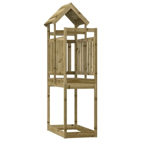 Impregnated pine wood play tower 52.5x110.5x214 cm by , Swings and play structures - Ref: Foro24-826585, Price: 194,99 €, Dis...