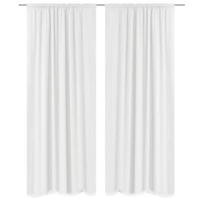 Blackout curtains 2 units double layer 140x245cm white energy saving by , Curtains and curtains - Ref: Foro24-130367, Price: ...