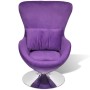 Sillón egg giratorio con cojín pequeño terciopelo morado de , Sillones - Ref: Foro24-241177, Precio: 241,20 €, Descuento: %