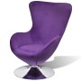 Sillón egg giratorio con cojín pequeño terciopelo morado de , Sillones - Ref: Foro24-241177, Precio: 241,20 €, Descuento: %