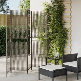 5-panel gray synthetic rattan screen by , Room dividers - Ref: Foro24-365382, Price: 151,99 €, Discount: %