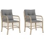 Garden armchairs with cushions 2 units beige synthetic rattan mix by , Garden chairs - Ref: Foro24-365157, Price: 199,07 €, D...