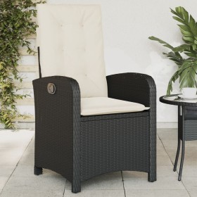 Garden recliner with black synthetic rattan cushions by , Garden chairs - Ref: Foro24-365160, Price: 118,99 €, Discount: %