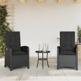 Sillones reclinable jardín cojines 2 uds ratán sintético negro de , Sillas de jardín - Ref: Foro24-365169, Precio: 267,12 €, ...