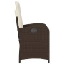 Garden recliner with brown synthetic rattan cushions by , Garden chairs - Ref: Foro24-365162, Price: 129,14 €, Discount: %