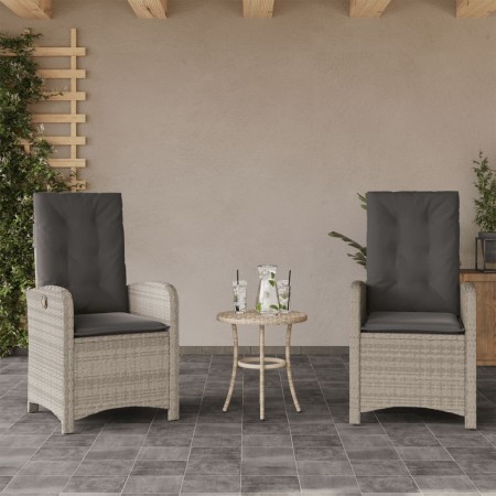 Garden recliners with gray cushions 2 pcs PE rattan by , Garden chairs - Ref: Foro24-365174, Price: 256,37 €, Discount: %