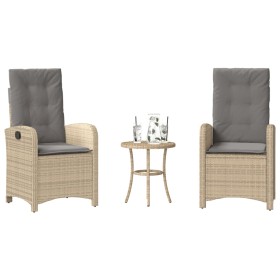 Garden chairs and table 3 pieces synthetic rattan beige cushion by , Garden sets - Ref: Foro24-365181, Price: 316,75 €, Disco...