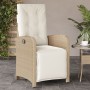 Garden recliner with footrest in beige PE rattan by , Garden chairs - Ref: Foro24-365188, Price: 190,24 €, Discount: %