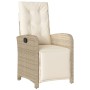 Garden recliner with footrest in beige PE rattan by , Garden chairs - Ref: Foro24-365188, Price: 190,24 €, Discount: %