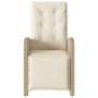 Garden recliner with footrest in beige PE rattan by , Garden chairs - Ref: Foro24-365188, Price: 190,24 €, Discount: %