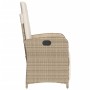 Garden recliner with footrest in beige PE rattan by , Garden chairs - Ref: Foro24-365188, Price: 190,24 €, Discount: %