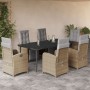 Set comedor de jardín 7 pzas con cojines ratán sintético beige de , Conjuntos de jardín - Ref: Foro24-3212589, Precio: 1,00 €...