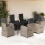 Set comedor jardín 7 pzas y cojines ratán sintético gris de , Conjuntos de jardín - Ref: Foro24-3212561, Precio: 1,00 €, Desc...