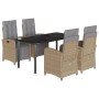 5-piece garden dining set with beige synthetic rattan cushions by , Garden sets - Ref: Foro24-3212594, Price: 801,38 €, Disco...