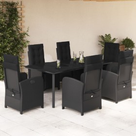 7-piece garden dining set and black synthetic rattan cushions by , Garden sets - Ref: Foro24-3212540, Price: 1,00 €, Discount: %