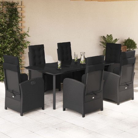 7-teiliges Garten-Essset und schwarze Kissen aus synthetischem Rattan von , Gartensets - Ref: Foro24-3212540, Preis: 1,00 €, ...