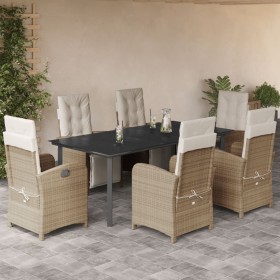 Set comedor de jardín 7 pzas con cojines ratán sintético beige de , Conjuntos de jardín - Ref: Foro24-3212582, Precio: 1,00 €...