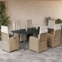 Set comedor de jardín 7 pzas con cojines ratán sintético beige de , Conjuntos de jardín - Ref: Foro24-3212582, Precio: 1,00 €...