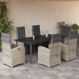 Garten-Essgruppe 7-teilig und hellgraue Kissen aus synthetischem Rattan von , Gartensets - Ref: Foro24-3212610, Preis: 1,00 €...