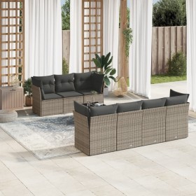 8-teiliges Gartensofa-Set und graue synthetische Rattankissen von , Gartensets - Ref: Foro24-3249119, Preis: 518,10 €, Rabatt: %