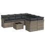 9-piece garden furniture set and gray synthetic rattan cushions by , Garden sets - Ref: Foro24-3249159, Price: 593,98 €, Disc...