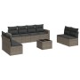 9-teiliges Gartenmöbel-Set und graue synthetische Rattankissen von , Modulare Sofas für den Außenbereich - Ref: Foro24-325119...