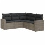 Garden sofa set with cushions 5 pieces gray synthetic rattan by , Modular outdoor sofas - Ref: Foro24-3251287, Price: 398,48 ...