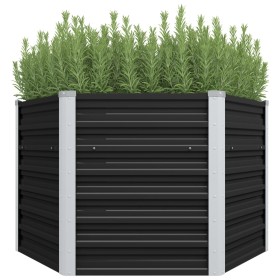 Anthracite gray galvanized steel flowerbed 129x129x77 cm by vidaXL, Pots and planters - Ref: Foro24-45734, Price: 56,87 €, Di...