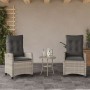 Gartenstühle und Tisch, 3 Stück, synthetisches Rattan, graue Kissen von , Gartensets - Ref: Foro24-365230, Preis: 340,07 €, R...