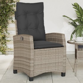 Garden recliner with gray synthetic rattan cushions by , Garden chairs - Ref: Foro24-365211, Price: 150,99 €, Discount: %