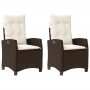 Garden recliners with brown cushions 2 pcs PE rattan by , Garden chairs - Ref: Foro24-365218, Price: 258,00 €, Discount: %