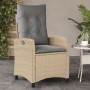 Garden recliner with mixed beige PE rattan cushions by , Garden chairs - Ref: Foro24-365213, Price: 150,42 €, Discount: %