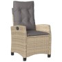 Garden recliner with mixed beige PE rattan cushions by , Garden chairs - Ref: Foro24-365213, Price: 150,42 €, Discount: %