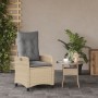 Garden recliner with mixed beige PE rattan cushions by , Garden chairs - Ref: Foro24-365213, Price: 150,42 €, Discount: %