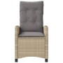 Garden recliner with mixed beige PE rattan cushions by , Garden chairs - Ref: Foro24-365213, Price: 150,42 €, Discount: %