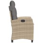 Garden recliner with mixed beige PE rattan cushions by , Garden chairs - Ref: Foro24-365213, Price: 150,42 €, Discount: %