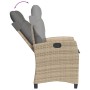 Garden recliner with mixed beige PE rattan cushions by , Garden chairs - Ref: Foro24-365213, Price: 150,42 €, Discount: %