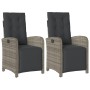 Sillones reclinables jardín con reposapiés 2 uds ratán PE gris de , Sillas de jardín - Ref: Foro24-365195, Precio: 300,75 €, ...