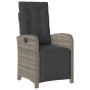 Sillones reclinables jardín con reposapiés 2 uds ratán PE gris de , Sillas de jardín - Ref: Foro24-365195, Precio: 300,75 €, ...