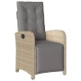 Sillón reclinable jardín reposapiés 2 uds ratán PE beige mezcla de , Sillas de jardín - Ref: Foro24-365197, Precio: 303,99 €,...