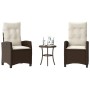 Garden chairs and table with cushions 3 pieces brown PE rattan by , Garden sets - Ref: Foro24-365226, Price: 340,07 €, Discou...