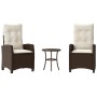 Garden chairs and table with cushions 3 pieces brown PE rattan by , Garden sets - Ref: Foro24-365226, Price: 340,07 €, Discou...