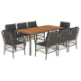 Garden dining set 9 pieces and gray synthetic rattan cushions by , Garden sets - Ref: Foro24-3212053, Price: 909,24 €, Discou...