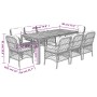 Garden dining set 9 pieces and gray synthetic rattan cushions by , Garden sets - Ref: Foro24-3212053, Price: 909,24 €, Discou...