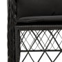 Table and chairs with cushions 3 pieces black synthetic rattan by , Garden sets - Ref: Foro24-3212024, Price: 281,03 €, Disco...